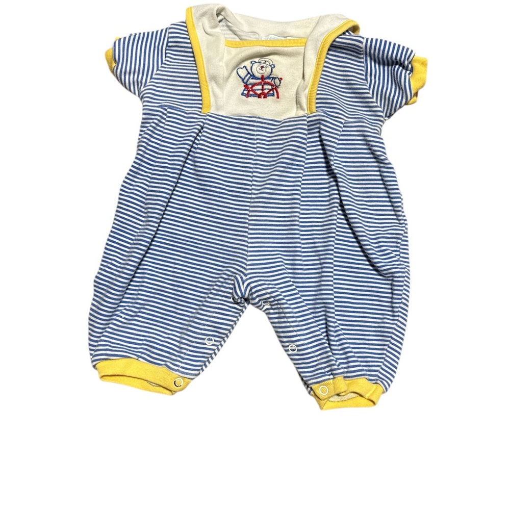 Vintage Honors Baby Nautical Sailor Bear Romper | Size 3-6‎ Months